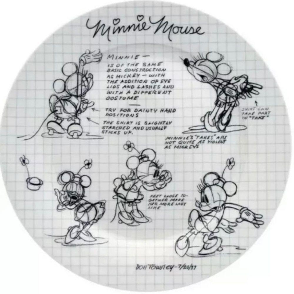 Disney Minnie Mouse SketchBook 10.5” Dinner Plates